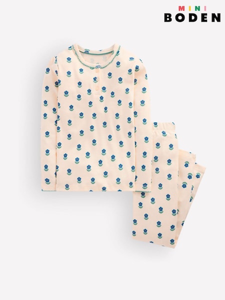 Krem - Boden Snug Henley Pyjamas