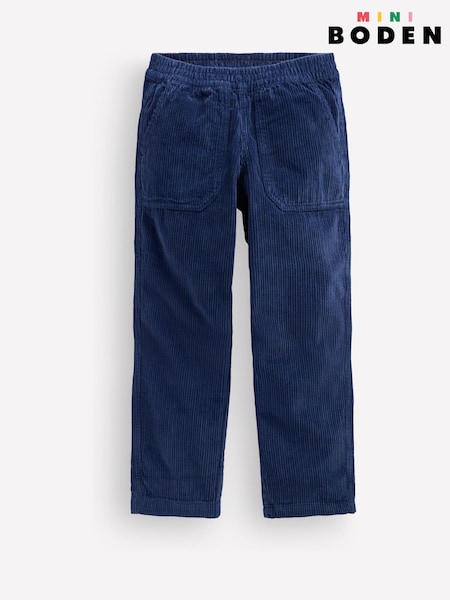Blue - Boden Pull-on Cord Trousers