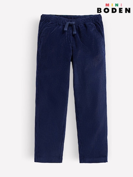 Blue - Boden Easy Straight Cord Trousers