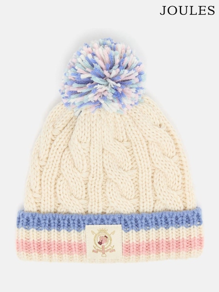 Joules Girls' Hattie Cream Bobble Hat (498472) | R$ 150