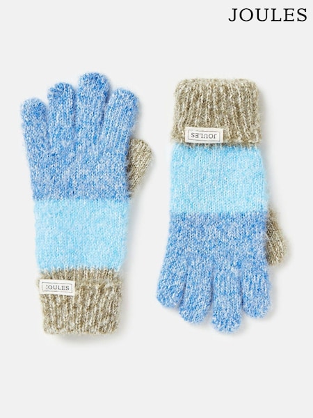 Joules Kids' Wanderer Blue/Navy Knitted Gloves (498724) | €13