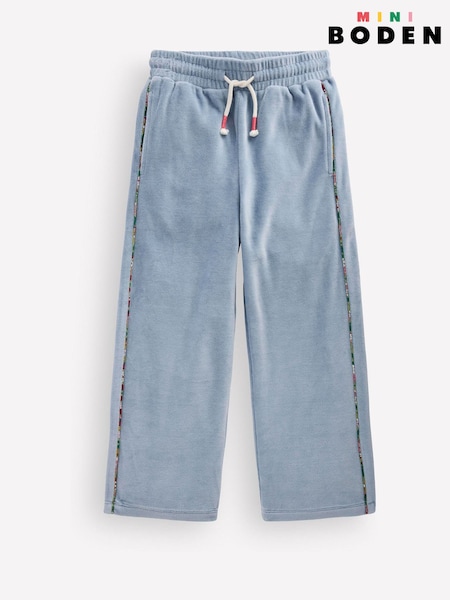 Blå - Boden velour joggebukser med vide ben