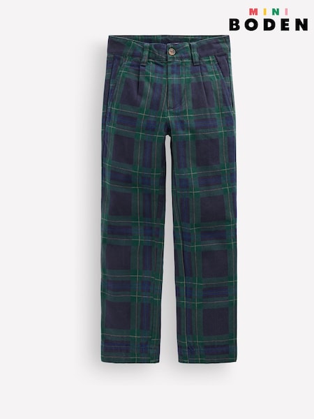Blue - Boden Check Smart Trousers
