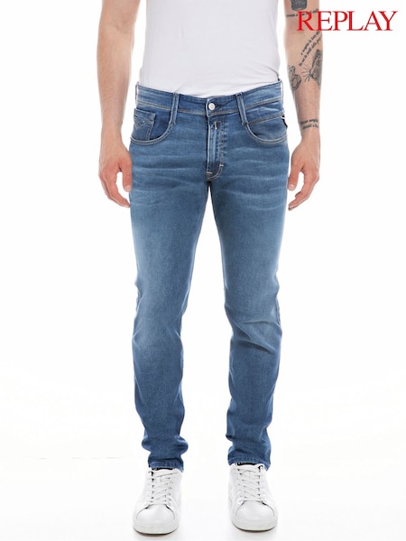 בֵּינוֹנִי כחול HFX - Replay Anbass Hyperflex Slim Fit Jeans (498931) | ‏905‏₪