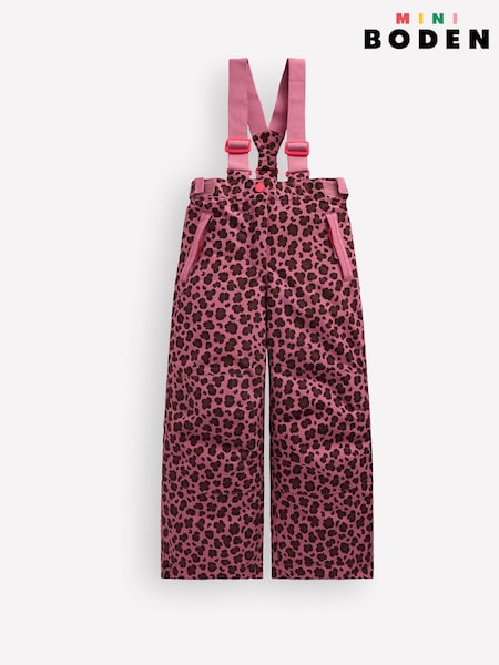 Pink Heather Leopard - Boden All Weather Waterproof Dungarees