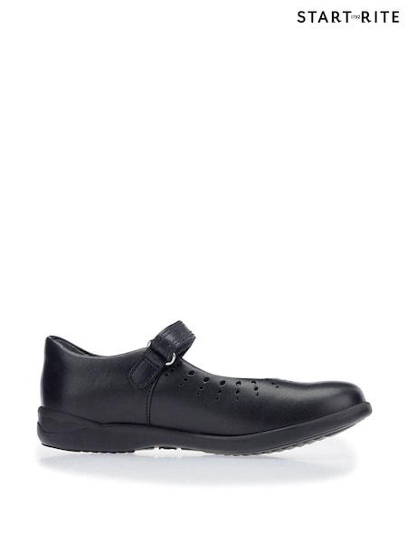Start-Rite Musta Nahka Mary Jane Smart Koulukenkät - F Fit (499428) | €49