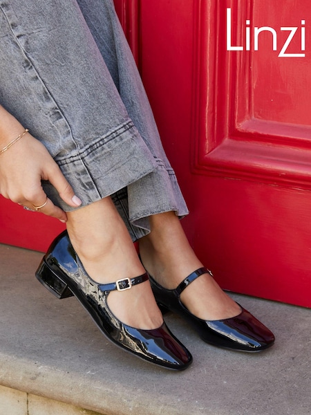 أسود لامع - Linzi Carley Mary Jane Block Shoes (4C7921) | ‏228 ر.س.‏
