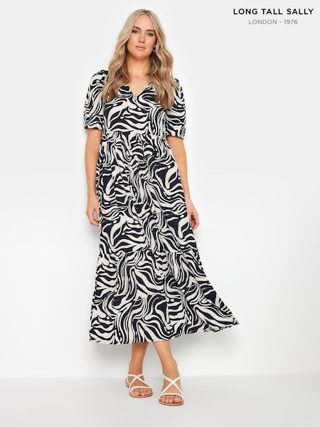 Long Tall Sally Marble Print Tiered Midi Dress (4R7618) | €12