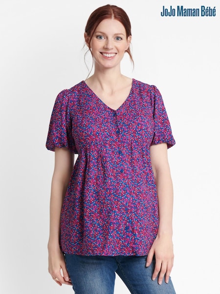 JoJo Maman Bébé Pink Ditsy Print Maternity Blouse (500110) | €46