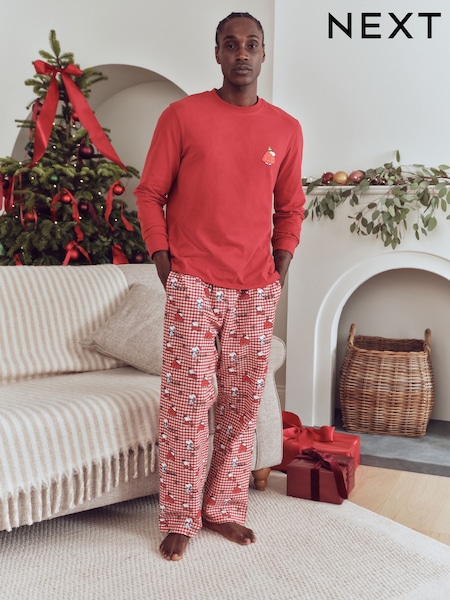 Snoopy, rot kariert - Long Sleeve Set Family Matching Christmas Pyjamas Set