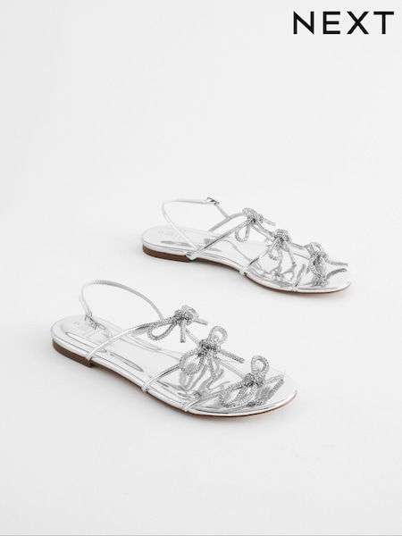 Silver Forever Comfort ® Bow Slingback Sandals (500840) | €10