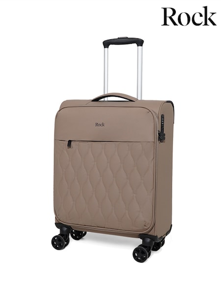 Brown - Rock Luggage Ember 8 Wheel Hardshell Suitcase