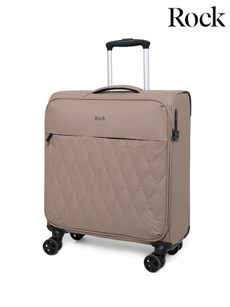 Brown - Rock Luggage Ember 8 Wheel Hardshell Suitcase