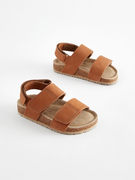 Hellbraun - Leather Touch Fastening Corkbed Sandals (500972) | 9 € - 10 €