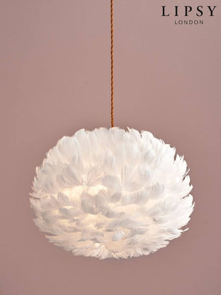 Lipsy White Feather Ceiling Light Shade (501157) | €74