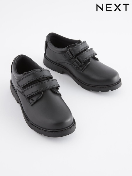 Schwarz - School Leather Strap Touch Fastening Shoes (501248) | 5 € - 6 €