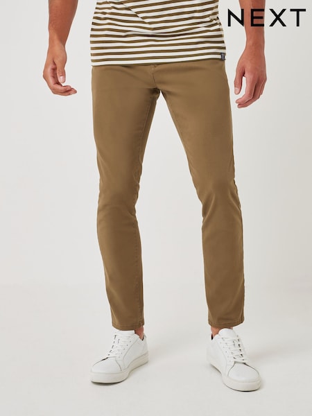 Tan Brown Skinny Fit Stretch Chino Trousers (501503) | €13