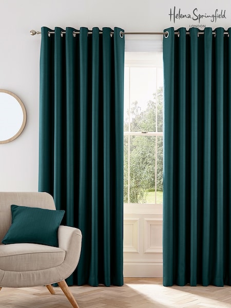 Helena Springfield Teal Green Eden Lined Eyelet Curtains (502010) | €72 - €118