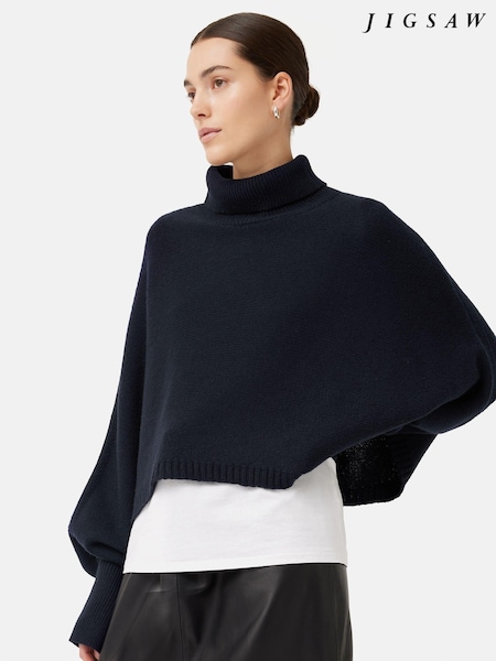 Jigsaw Blue Merino Poncho Jumper (502298) | €99