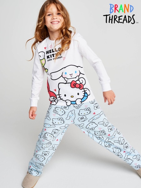 White - Brand Threads Hello Kitty Pyjama Set