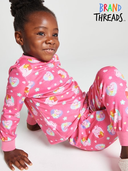 Pink - Brand Threads Peppa Pig Fleece Twosie Pyjamas Set