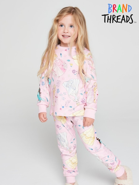 Ροζ - Σετ πιτζάμας Brand Threads Princess Fleece Twosie