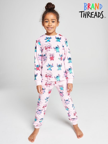 Pink - Brand Threads Lilo & Stitch Fleece Twosie Pyjama Set