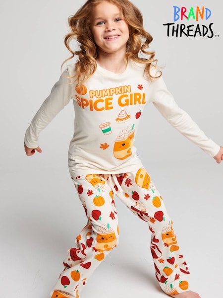 Cream - Brand Threads Squishmallows Pumpkin Spice Pyjamas Set
