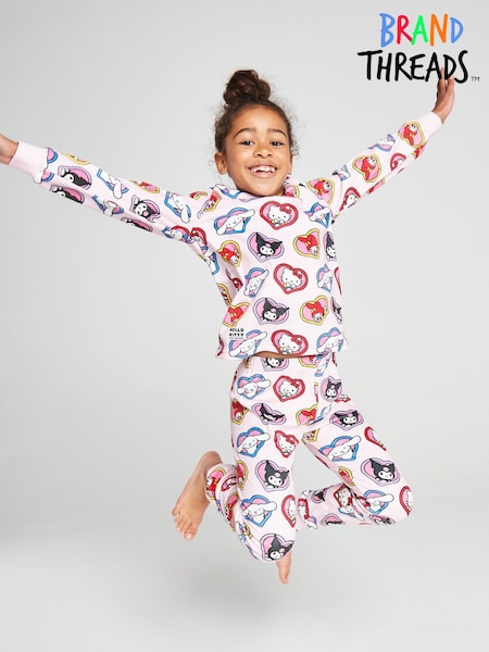 Lyserød - Brand Threads Hello Kitty Fleece Twosie Pyjamassæt