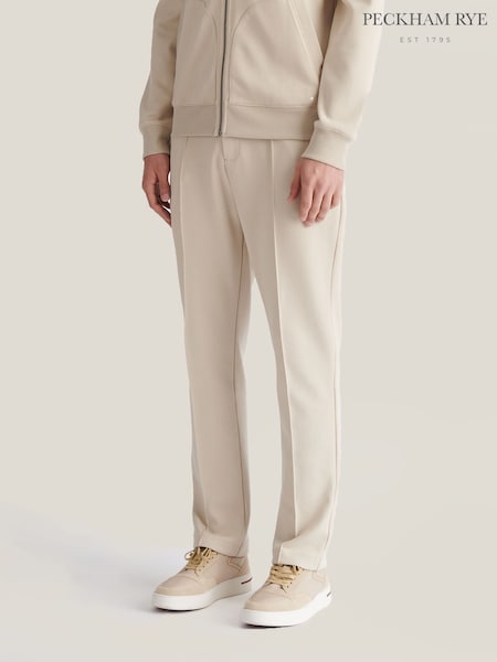 Natural - Regular Peckham Rye Jersey Interlock Trousers