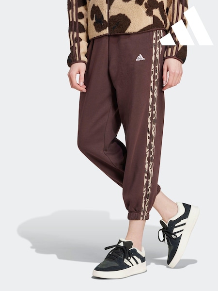 adidas Brown Animal 3 Stripe Joggers (504385) | AED183