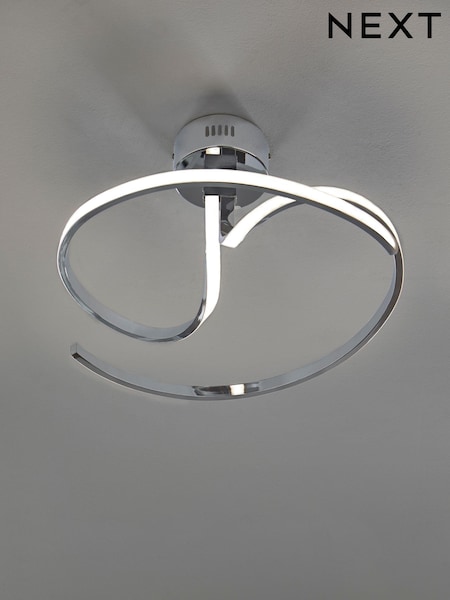Chrome Sculptural LED Flush Fitting Ceiling Light (504832) | €99