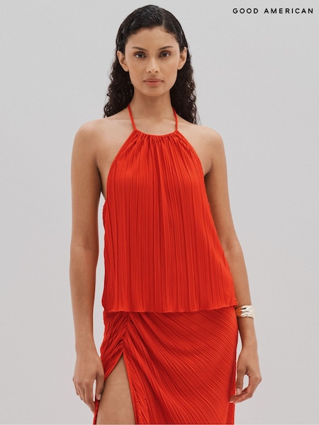 Good American Good American Plisse Halter-Neck Beach Cover-Up Top (504864) | €139
