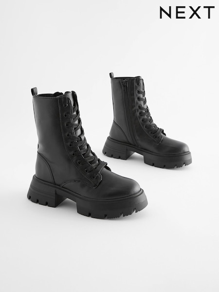 Black Chunky Lace-Up Boots (505286) | €17.50 - €20