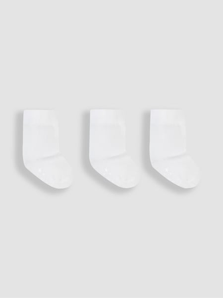 JoJo Maman Bébé White 3-Pack Short Cotton Socks (505303) | €15