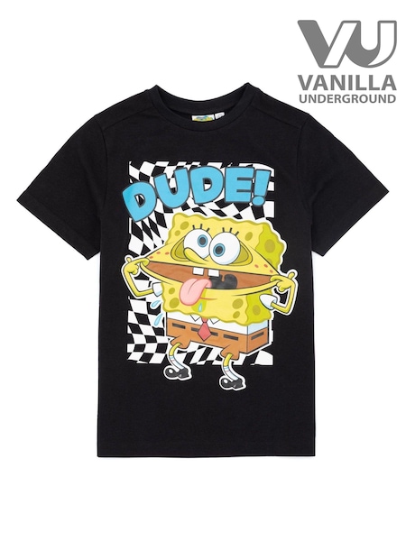 Vanilla Underground Black 100% Cotton Spongebob Dude T-Shirt (506463) | €17.50
