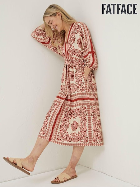 FatFace Natural Effie Bandana Midi Dress (506535) | €57