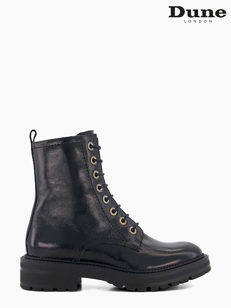 Dune London Black Press Cleated Hiker Boots (506948) | €109