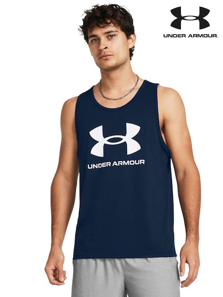 Under Armour Blue/White Sportstyle Logo Vest (507183) | 134 QAR