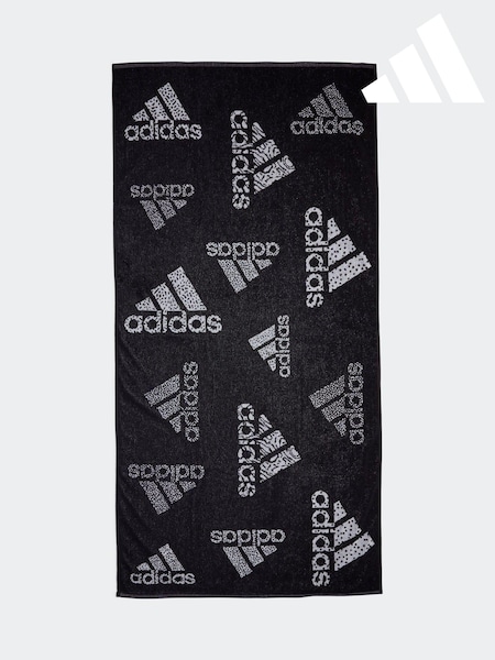 adidas Black 100% Cotton Branded Must Have Towel (507296) | €46