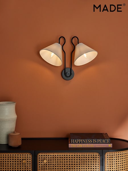MADE.COM Black Madelyn Double Wall Light (507482) | €94