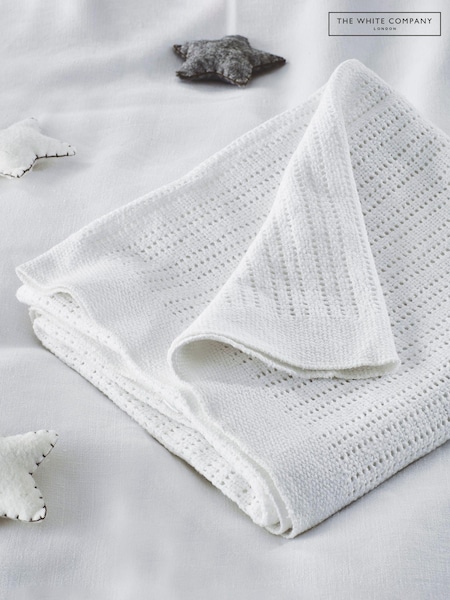 The White Company White Cellular Satin 100% Cotton Winter Blanket (507610) | $32 - $38