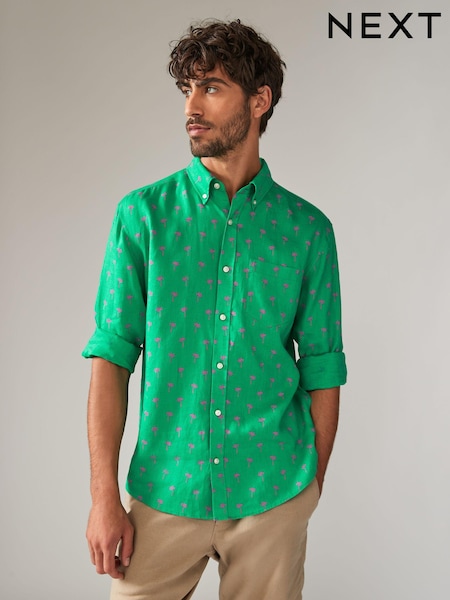 Green Signature 100% Linen Long Sleeve Shirt (507726) | €21
