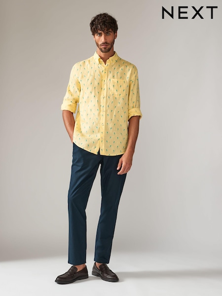 Yellow Signature 100% Linen Long Sleeve Shirt (507745) | €8