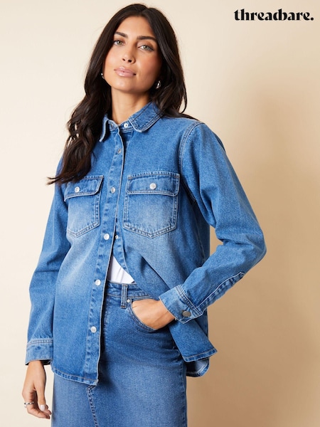 Threadbare 100% Cotton Curved Hem Denim Shacket (507935) | €26