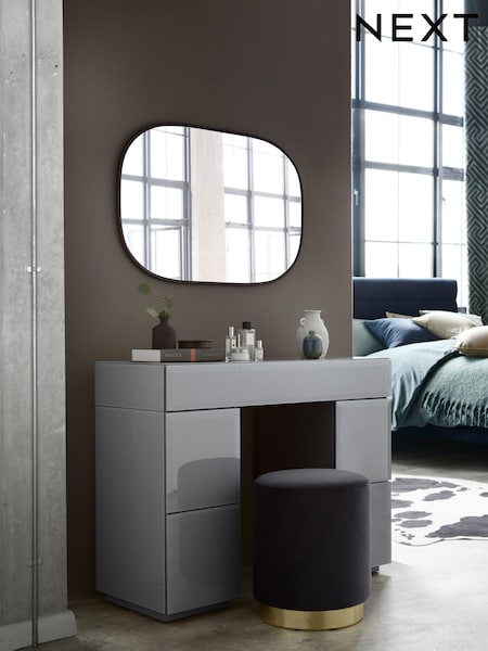 Grey Sloane Glass Collection Luxe 5 Drawer Console Dressing Table (508098) | €750