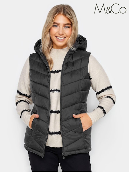 M&Co Black Short Quilted Gilet (508406) | €16