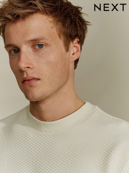 Negru/Întuneric - Premium Texture Crew Sweatshirt (509403) | 139 LEI