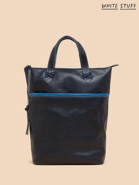 White Stuff Blue Leather Convertible Backpack (509918) | €68