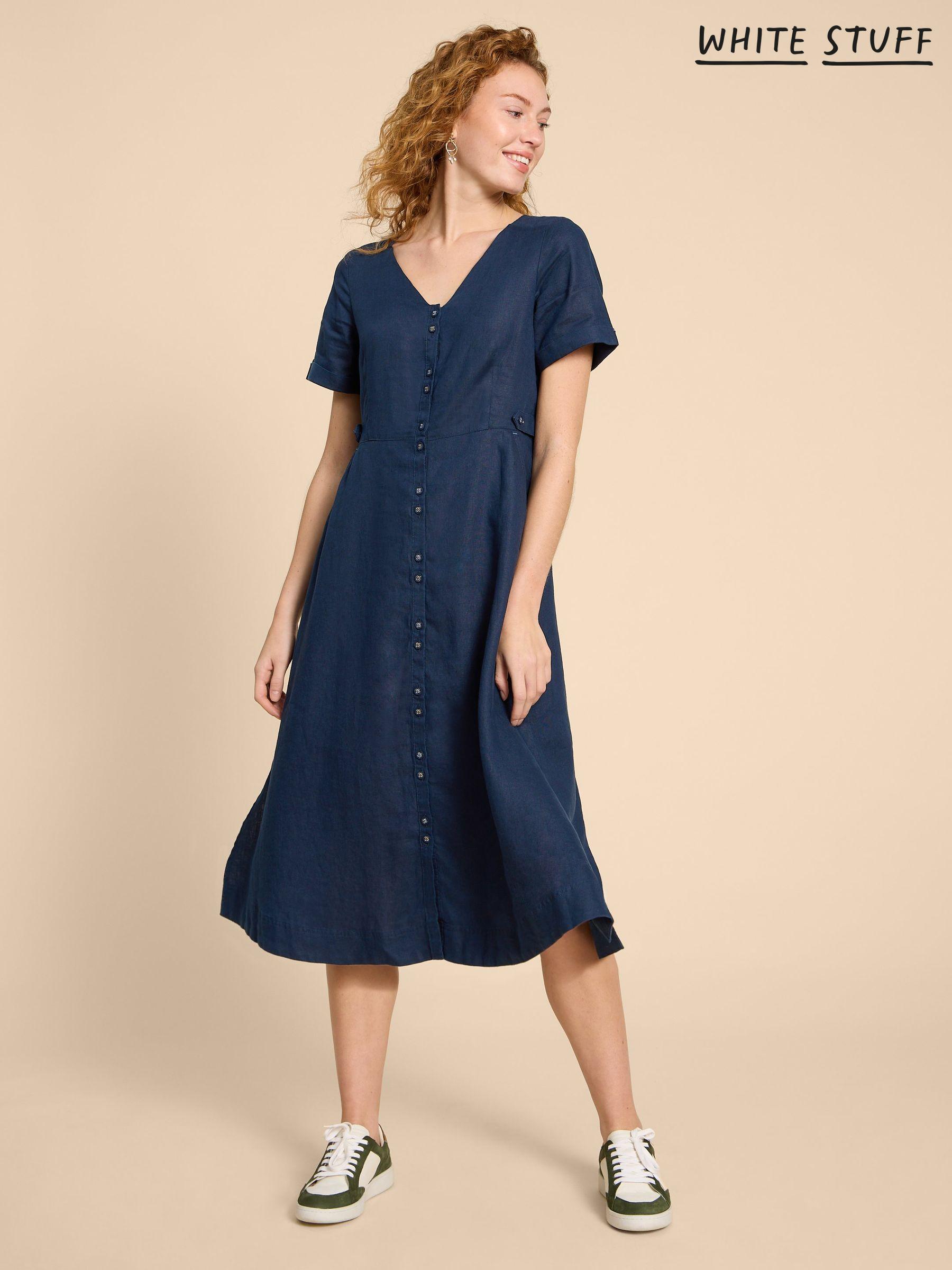 Women s White Stuff Plain Linen Dresses Next Luxembourg